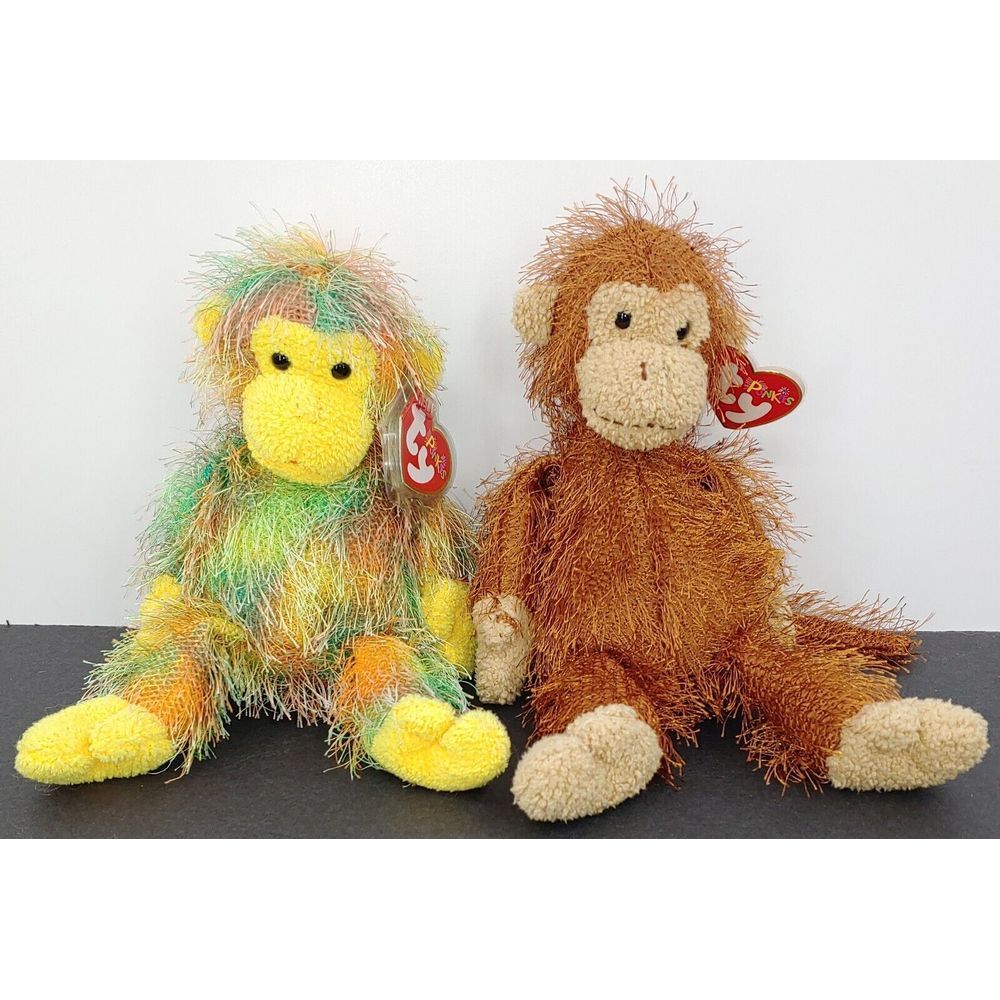 Lot Of 2 Ty Punkies Beanie Babies Topsy And Zig Zag Plush NWT